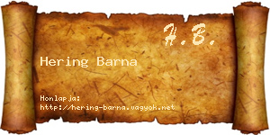 Hering Barna névjegykártya
